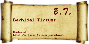 Berhidai Tirzusz névjegykártya
